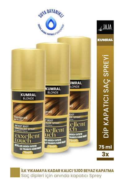 Jaja Exxellent Touch Dip Kapatıcı Saç Spreyi Kumral 3’lü Set (75 ml x 3)