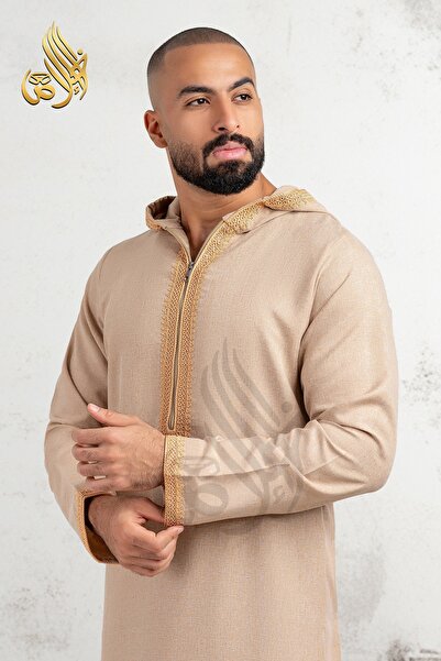 Genrics Men's Moroccan-style djellaba made from high-quality linen fabric
