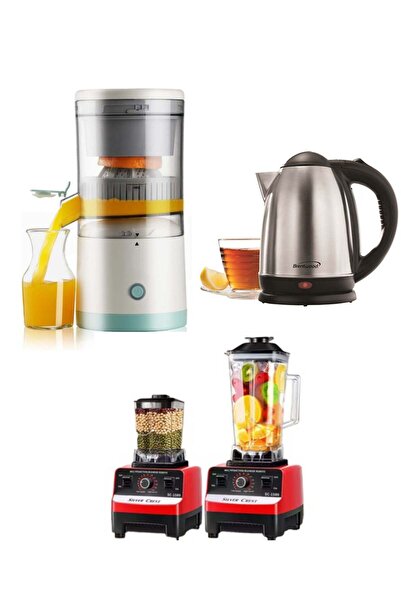 Generic Complete kitchen set with blender, grinder, kettle, and citrus juicer