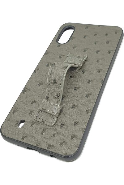Other Leather Cover With Holder For Samsung Galaxy M10 - Gray