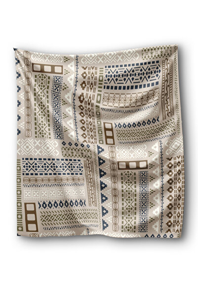 pistore Beige Ethnic Patchwork Patterned Scarf Bandana