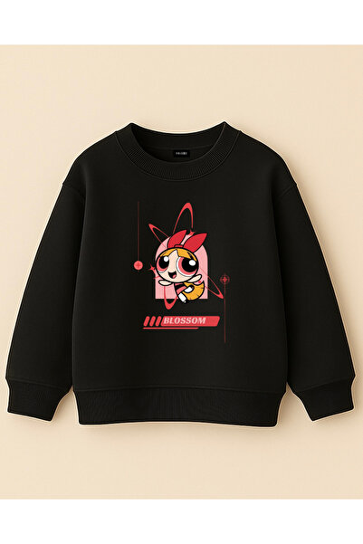 fasardi سترة بناتي بأكمام طويلة من Powerpuff Girls Blossom مطبوع قصة فضفاضة 3...