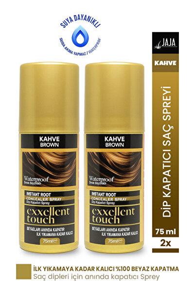 Jaja Exxellent Touch Dip Kapatıcı Saç Spreyi Kahve 2’li Set (75 ml x 2)