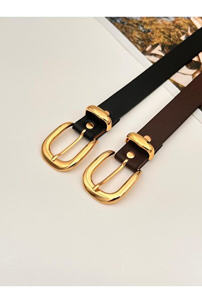 Mynoa Set of 2/Gold Bridge Buckle Women's Belt, Jacket Belt, Trouser Belt.
