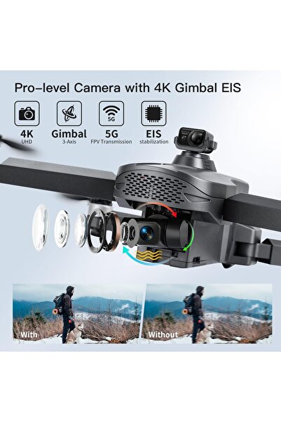 Alim طائرة بدون طيار بدقة 4K عالية الدقة مزودة بثلاث كاميرات، ومحور تثبيت ثلا...