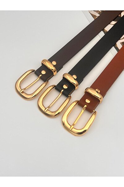Mynoa Set of 3/Gold Bridge Buckle Women's Belt, Jacket Belt, Trouser Belt.