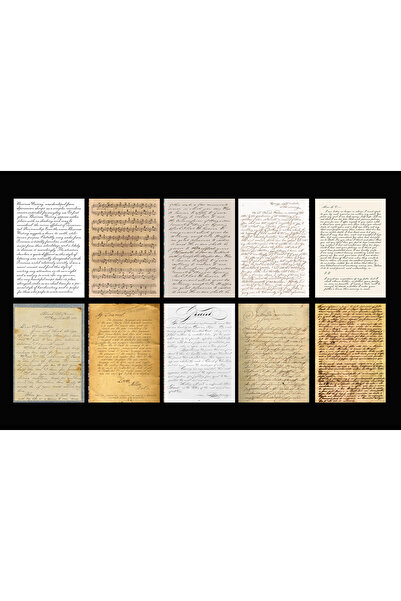TELLGRAF Handwritten Themed Adhesive Scrap Book Paper Set (A6 - 15X10 cm 10 P...