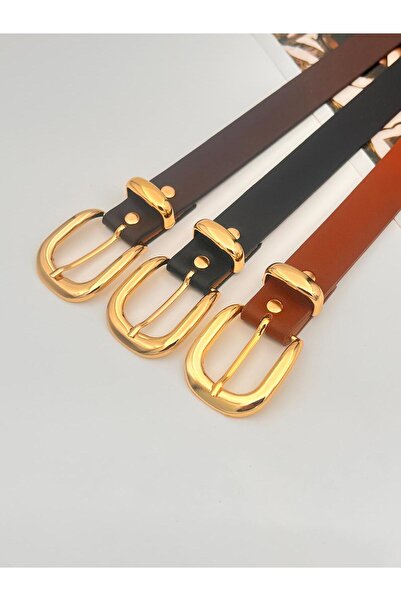 Mynoa Set of 3/Gold Bridge Buckle Women's Belt, Jacket Belt, Trouser Belt.