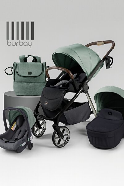 burbay 5-in-1 Baby Stroller for Newborns: Stroller, Car Seat, Portable Bed & Bag with Foldable Wheels