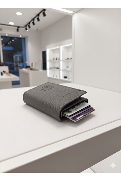 Newish Polo Mechanized Rfid-Enabled Wallet Credit Card Holder - Textured Faux Leather