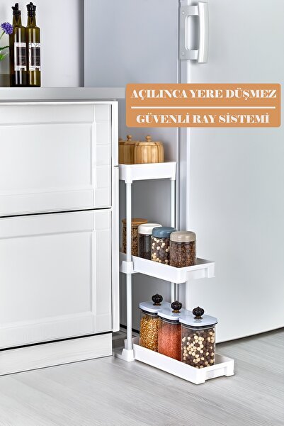 ASlife Home 3 Tier Sliding Kitchen Organizer Kitchen Shelf