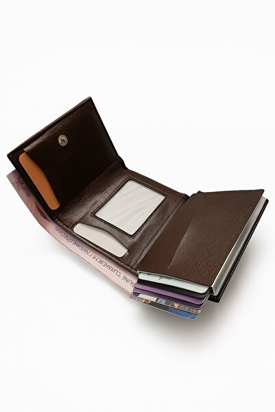Newish Polo Mechanized Rfid-Enabled Wallet Credit Card Holder - Textured Faux Leather
