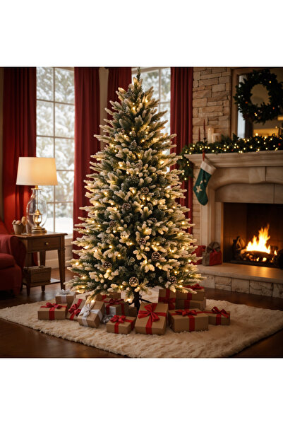 SEL.ACCESSORY Luxury Christmas Tree with Snow and Cones 180cm with LEDs