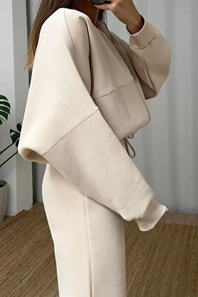 ruNadeS Γυναικείο σετ αθλητικής φόρμας Palazzo Bomber με 3 νήματα με φλις εσωτερικά