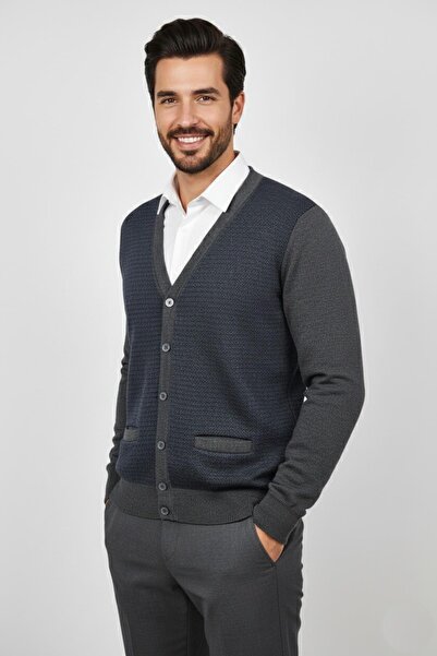 Triko Nehir Men's Buttoned Pocket Cardigan Bgl-St04834