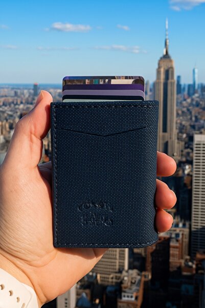 Newish Polo Mechanized Rfid-Enabled Wallet Credit Card Holder - Textured Faux Leather