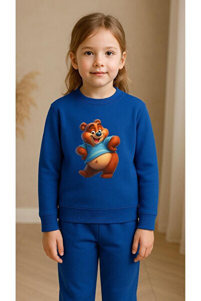 playwear Παιδικό Φούτερ Σετ Ρούχων ŞİŞKO AYI με στάμπα για κορίτσια και αγόρι...
