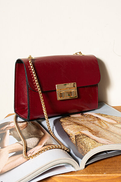 MY VİNTAGE Women's Cross Chain Strap Shoulder Bag