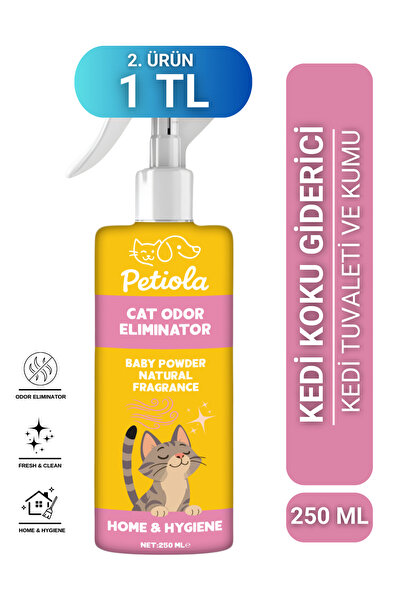 Petiola Kedi Kumu ve Tuvaleti Koku Giderici, Bebek Pudrası Kokulu, 250 ml