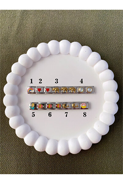 stainless steell Nomi İtalyan Bileklik Unisex Charm Gümüş Plaka