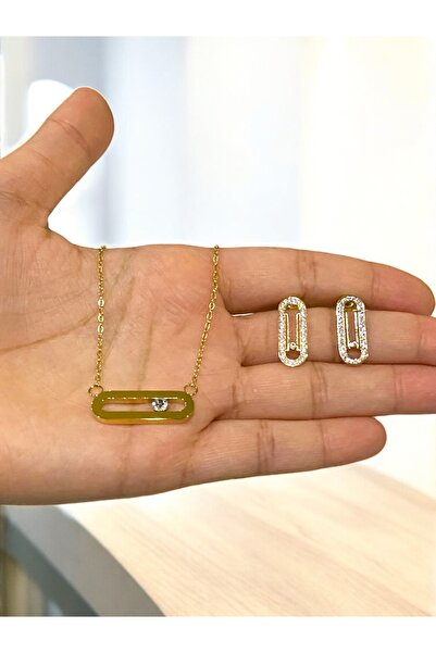 NEW STYLE A luxurious and elegant stainless steel accessory set; the necklace measures 45 + 5 cm and comes in a suitable gift box.