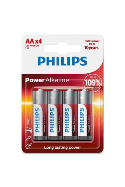 Philips Power Alkaline AA LR6 1.5V Kalem Pil 4'lü Paket (LR6P4B/10)