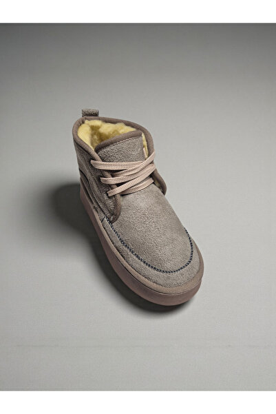 Moda fiesta Γυναικείες χειμερινές μπότες από γούνα σουέτ – Χοντρή σόλα