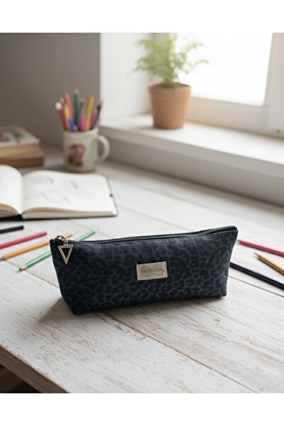 in steilla Pencil Case Black Leopard Print Pen Holder Multi-Purpose Use..