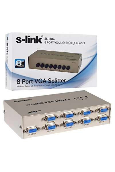 S-LINK Sl-158C 8X1 Port Vga Switch (8 Inputs - 1 Output)
