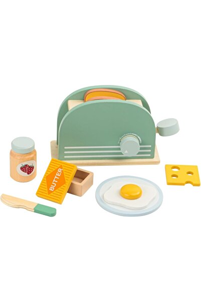 Generic Ahşap Oyuncak Ekmek Kızartma Tost Makinesi Mutfak Montessori Oyuncak Seti