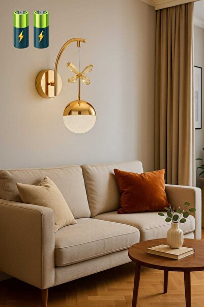 Marsel Lighting MARSEL GOLD PİLLİ APLİK SARI RENK LED ISIKLIDIR