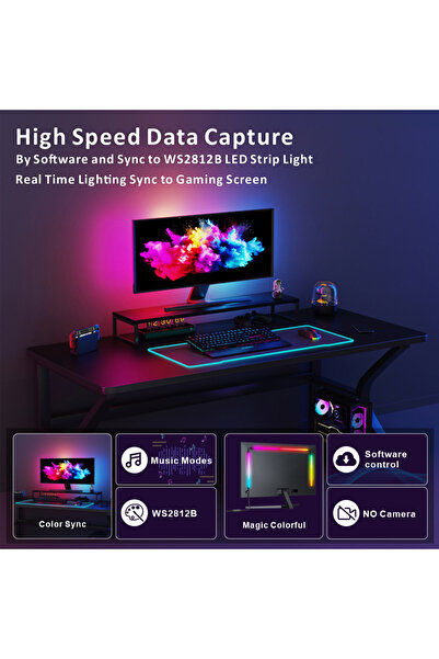 Vivante RGB Game Atmosphere RGBIC LED Strip Backlight for PC Monitors (24/27/32/34in)