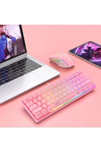 Choice 61-key dual-color RGB gaming mechanical keyboard, suitable for PC and Mac esports.