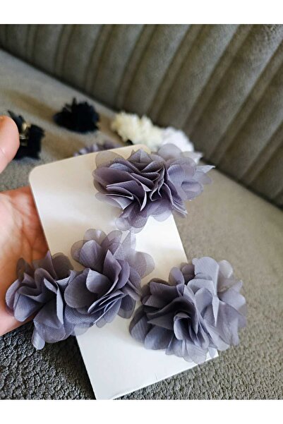 Esram Butik Frida Toka -Gri 3lü Klips Toka - Çocuk Tokası