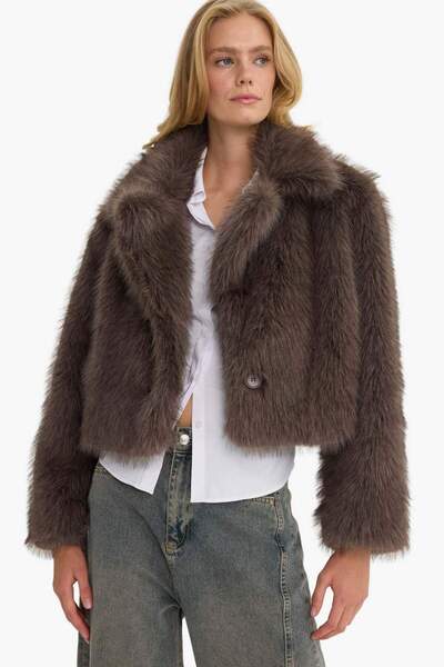 DeFacto Regular Fit Faux Fur Faux Fur F2921Ax25Wn