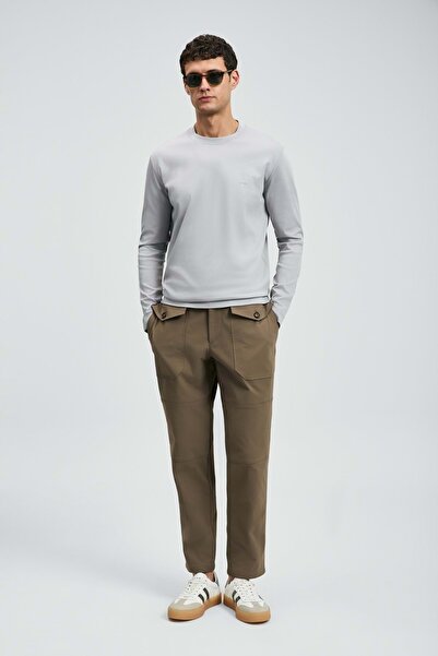 Lufian 112020056 Μακρυμάνικο μπλουζάκι Victor Ανδρικό μπλουζάκι ΓΚΡΙ