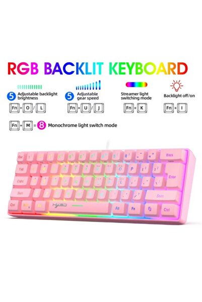 Choice 61-key dual-color RGB gaming mechanical keyboard, suitable for PC and Mac esports.