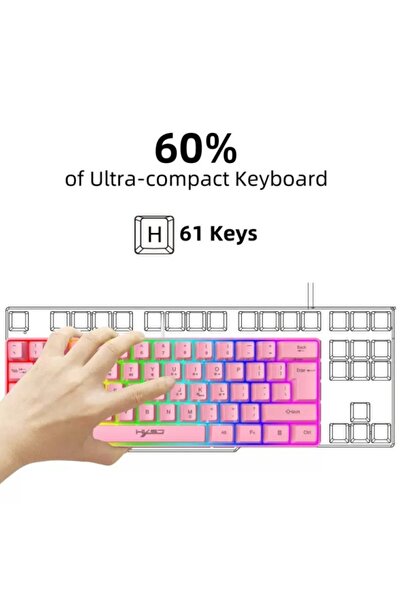 Choice 61-key dual-color RGB gaming mechanical keyboard, suitable for PC and Mac esports.