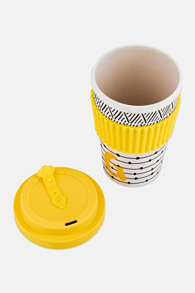 Kitchen Craft Bamboo Letter G Reusable Travel Mug 410ml, Multicolor