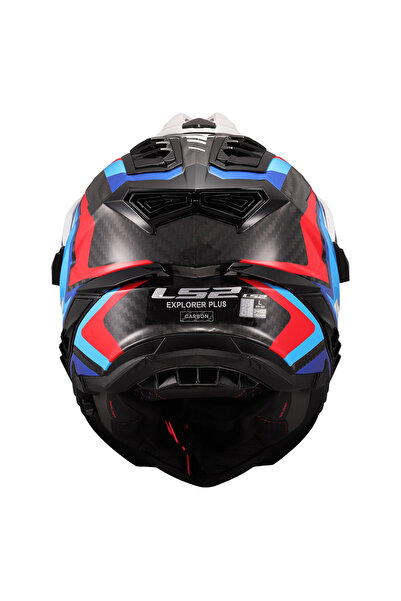 LS2 Explorer C Karbon Frontıer II Beyaz-Mavi Kros Motosiklet Kaskı