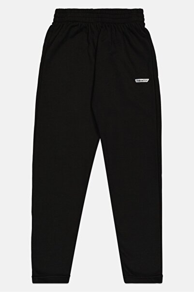 HIND Kids Boy 2 Pieces Brand Logo Hooded Sweatshirt And Bottom Set, Black