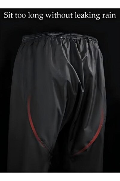 DOMEET Rain Suit Jacket and Trouser Suit Raincoat Hooded Rain Poncho Lightweight Emergency Jacket