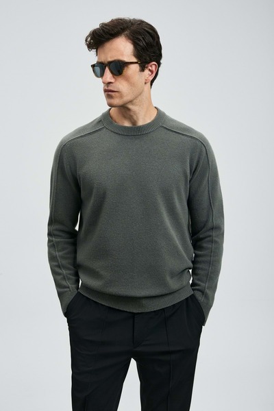 Kocamanlar Ayakkabı Lufian 112090160 Les Kazak Men's Sweatshirt Green