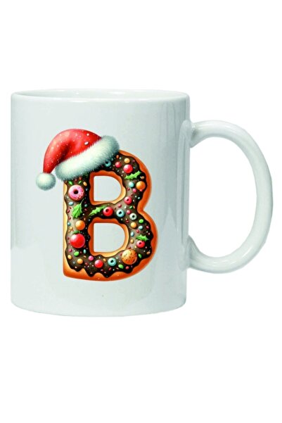 CRD PRINT Personalized mug with winter print "letter B", White,