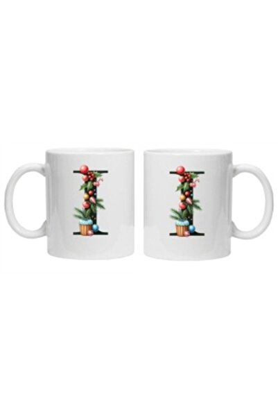 CRD PRINT Personalized winter print mug "Letter I", White -