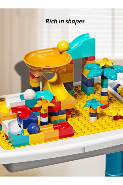 Generic Building block table, children's activity table and chair set, includes 108 building blocks