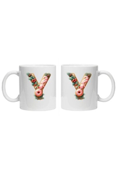 CRD PRINT Personalized winter print mug "letter Y", White,