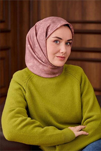 Silk Home Dusty Rose Cloud Pattern Tivil Woven Pure Silk Scarf-Kvs0875