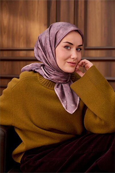 Silk Home Lavender Cloud Pattern Tivil Woven Pure Silk Scarf-Kvs0874