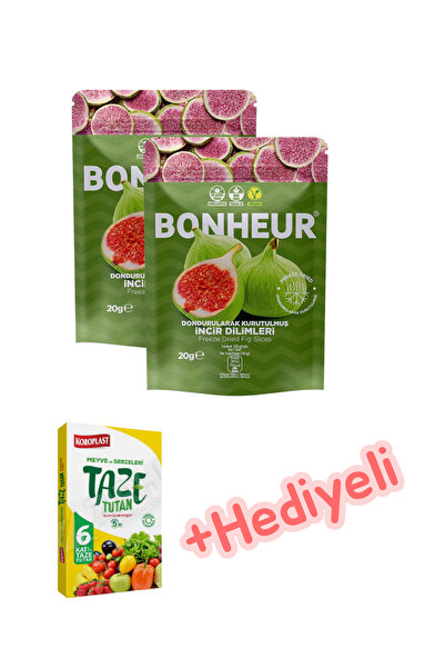 KMS HOME Bonheur Dondurularak Kurutulmuş İncir Dilimleri Şeker İlavesiz Vegan 20 gr. x 2 Adet